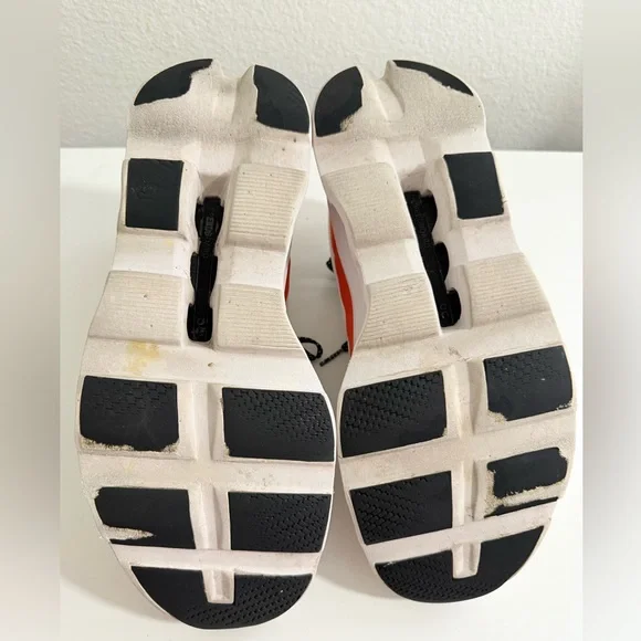 On cloudMonster Womens White & Orange Athletic Sneaker - Picture 7 of 8